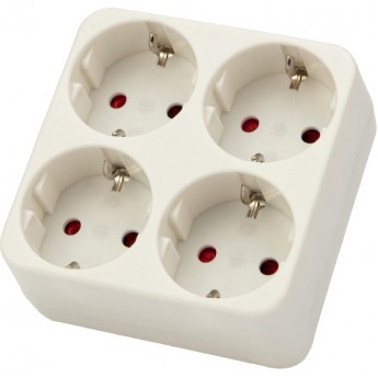 Четверник электрический REXANT 16 А с заземлением белый Четверник электрический REXANT 16 А с заземлением белый