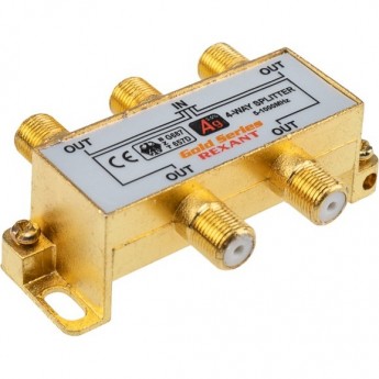 Делитель REXANT ТВ х 4 + 5 шт. F BOX 5-1000МГц GOLD Делитель REXANT ТВ х 4 + 5 шт. F BOX 5-1000МГц GOLD