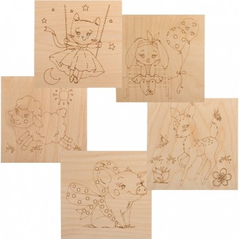 Доски для выжигания REXANT «МАЛЫШИ ЗВЕРЯТА», 150х150 мм, 5 шт., пакет Доски для выжигания REXANT «МАЛЫШИ ЗВЕРЯТА», 150х150 мм, 5 шт., пакет