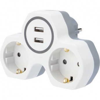 Двойник электрический REXANT 16 А с заземлением и защитными шторками + 2 usb порта белый Двойник электрический REXANT 16 А с заземлением и защитными шторками + 2 usb порта белый