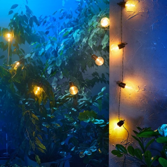 Гирлянда садовая REXANT ЛОНДОН СЭВИЛ, 398 см, 3000К, встроенный аккумулятор, солнечная панель 602-2420