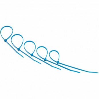 Хомут-стяжка REXANT нейлоновая 200x3.6 мм синяя, 25 шт. Хомут-стяжка REXANT нейлоновая 200x3.6 мм синяя, 25 шт.