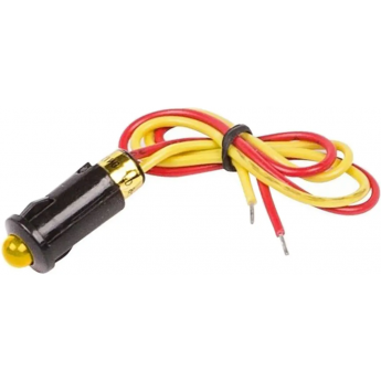 Индикатор REXANT LED 8 12В с проводом желтый Индикатор REXANT LED 8 12В с проводом желтый