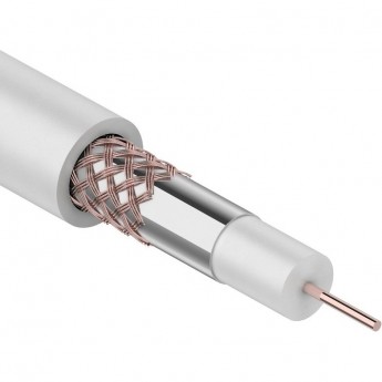 Кабель коаксиальный REXANT RG-59U+Cu, 75 Ом, Cu/Al/Cu, 64%, 100 м, INDOOR, белый Кабель коаксиальный REXANT RG-59U+Cu, 75 Ом, Cu/Al/Cu, 64%, 100 м, INDOOR, белый