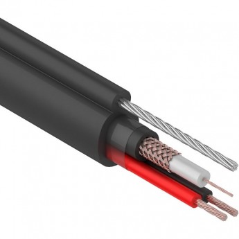 Кабель REXANT КВК-П-2+2x0.75 мм² черный 305 м с тросом Кабель REXANT КВК-П-2+2x0.75 мм² черный 305 м с тросом