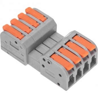 Клемма REXANT СМК 222-424R проходная разъемная, 4 полюса, серая 0,2-2,5/4мм² (20 шт/уп) Клемма REXANT СМК 222-424R проходная разъемная, 4 полюса, серая 0,2-2,5/4мм² (20 шт/уп)