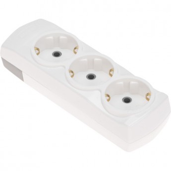 Колодка REXANT PREMIUM 3 гнезда, с/з, белый