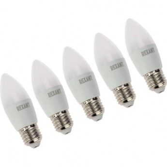 Лампа светодиодная REXANT 7,5 Вт E27 713 Лм 2700 K, 5 шт Лампа светодиодная REXANT 7,5 Вт E27 713 Лм 2700 K, 5 шт