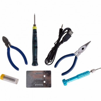 Набор для пайки REXANT (USB паяльник 8 Вт, кусачки, тонкогубцы, подставка, припой, отвертка) Набор для пайки REXANT (USB паяльник 8 Вт, кусачки, тонкогубцы, подставка, припой, отвертка)