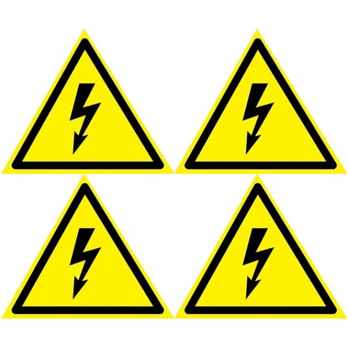 Наклейка REXANT знак электробезопасности «Опасность поражения электротоком» 130х130х130 мм 5шт. 56-0006-3