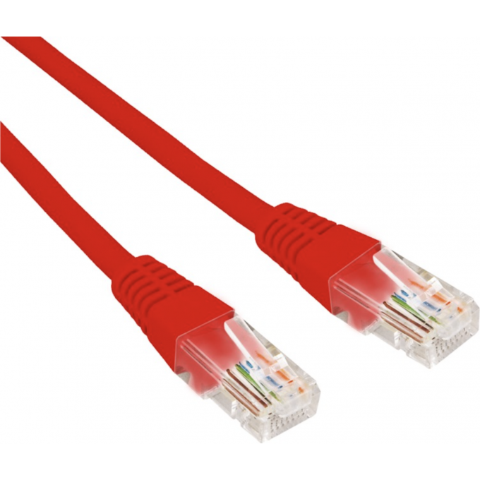 Патч-корд REXANT U/UTP 5e, RJ45-RJ45, неэкранированный, 26AWG, LSZH, красный, 5 м 02-0103-5