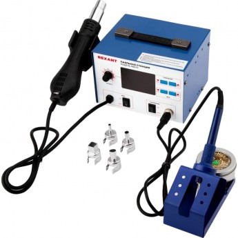 Паяльная станция REXANT R887D (паяльник + фен), цифровая, 100-480°C, LED дисплей Паяльная станция REXANT R887D (паяльник + фен), цифровая, 100-480°C, LED дисплей