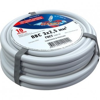 Провод REXANT ПВС 3x2.5 мм² соединительный 10 м