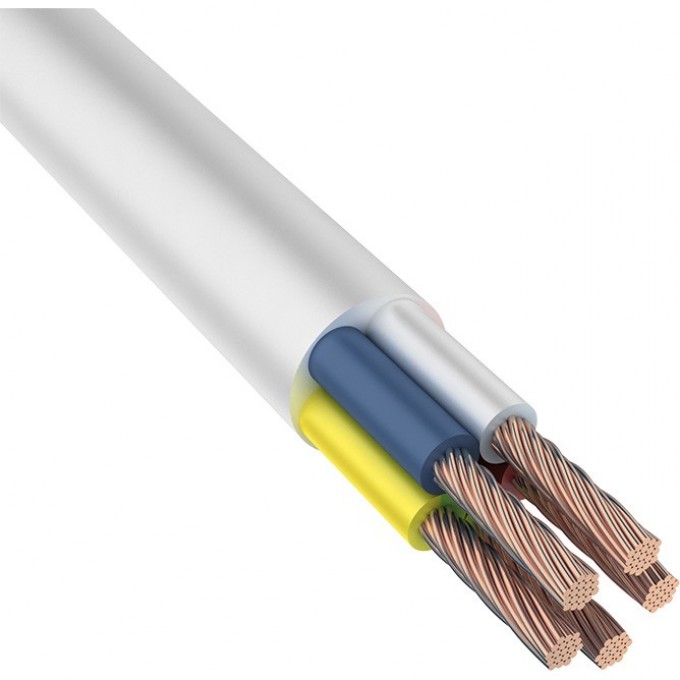 Провод REXANT ПВС 5x6.0 мм² соединительный белый 50 м 01-8074-50