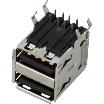 Разъем REXANT гнездо на плату 2хUSB-A (металл)