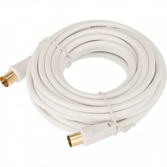 Шнур REXANT ТВ гнездо - ТВ штекер 7 м белый Шнур REXANT ТВ гнездо - ТВ штекер 7 м белый