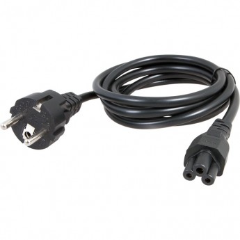 Шнур сетевой REXANT, евровилка-евроразъем С5, кабель 3x0,75 мм², длина 1,8 метра (для питания ноутбука)