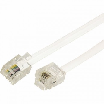 Шнур телефонный REXANT удлинитель RJ-11(6P-4C) 10 м белый