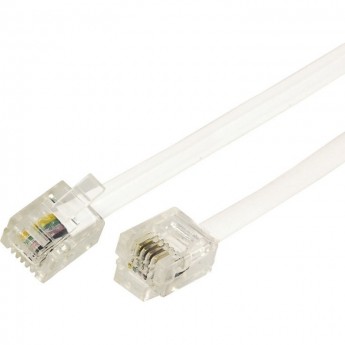 Телефонный шнур REXANT, удлинитель RJ-11(6P-4C), 2 м, белый Телефонный шнур REXANT, удлинитель RJ-11(6P-4C), 2 м, белый