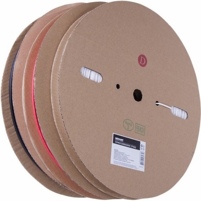 Термоусаживаемая трубка REXANT 8.0/4.0 мм черная, бухта 100 м 49-0806