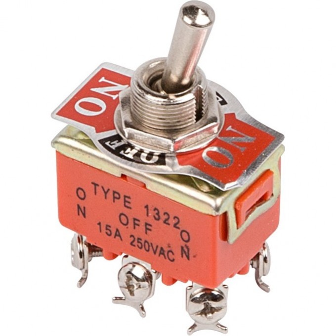 Тумблер REXANT 250V 15А (6c) двухполюсный 36-4132