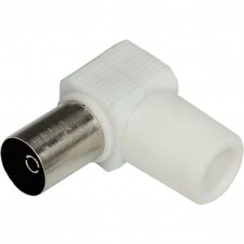 TV-разъем REXANT гнездо без пайки, белый угловой TV-разъем REXANT гнездо без пайки, белый угловой