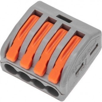 Универсальная клемма REXANT СМК 222-414, 4-проводная серая 0,08-2,5/4 мм² (50 шт/уп)