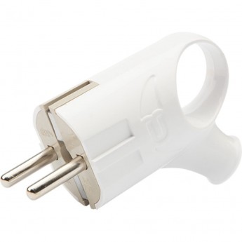 Вилка REXANT ЕВРО угловая с заземлением 16А с кольцом белая Вилка REXANT ЕВРО угловая с заземлением 16А с кольцом белая